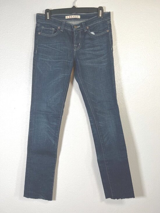 J Brand Denim - J Brand Womens Jeans Dark 27x29 Wash Slim Skinny Pencil Leg 912 Stretch Frayed